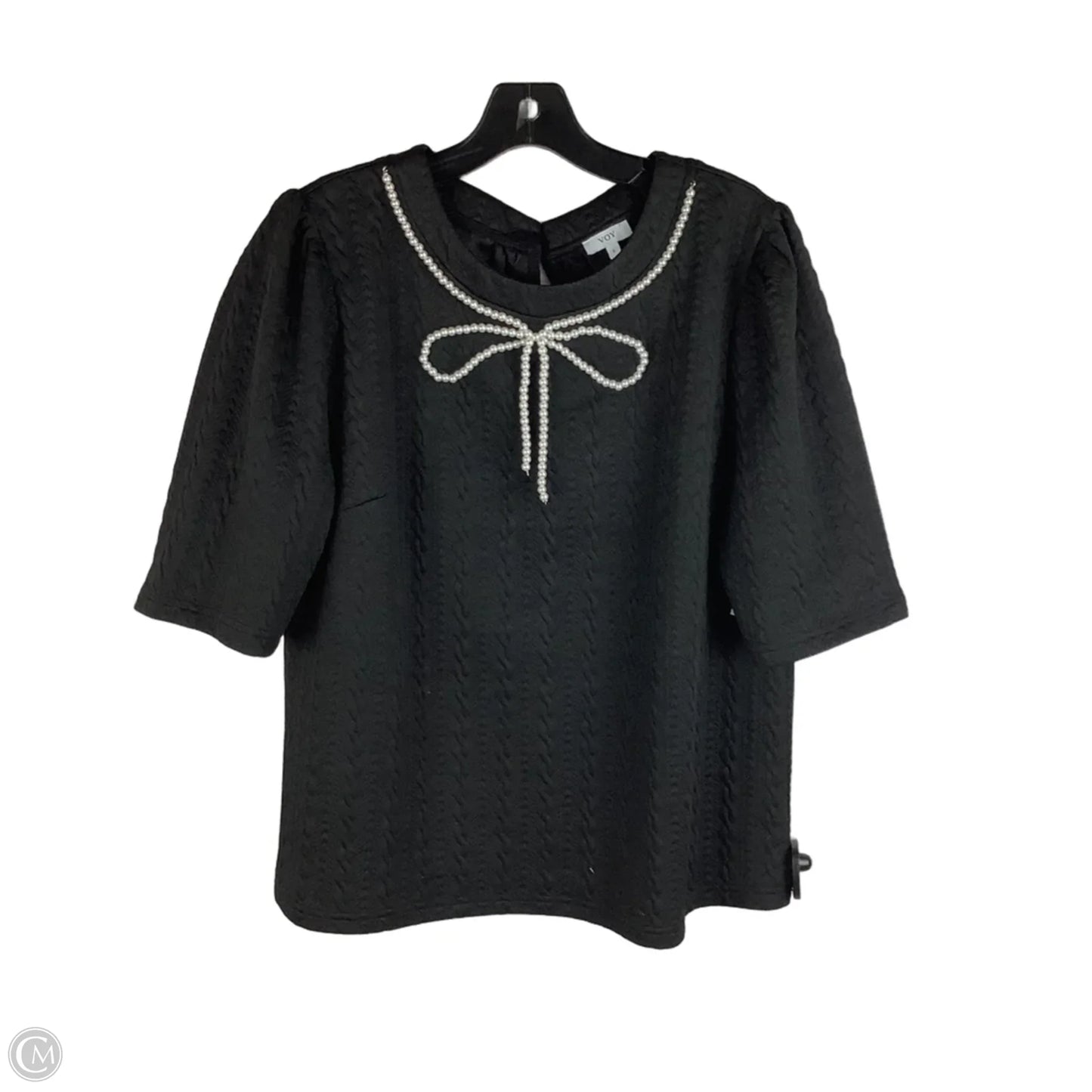 Top Short Sleeve By Voy In Black, Size: L