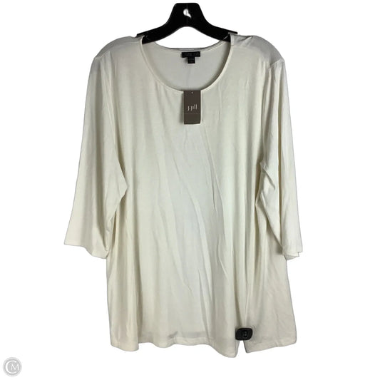 Top 3/4 Sleeve By J. Jill In Cream, Size: L Tall