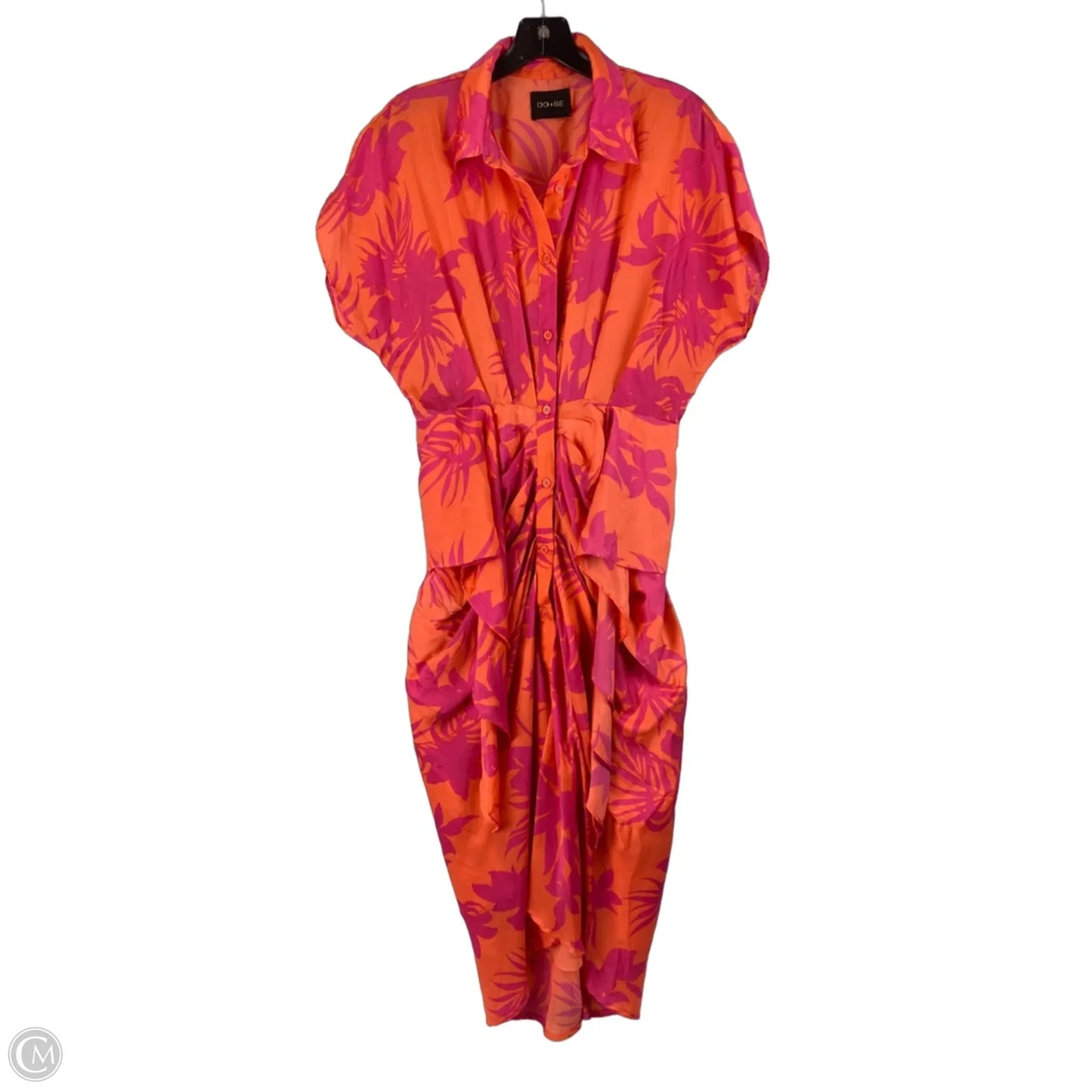 Dress Casual Midi By Do + Be In Orange & Pink, Size: L
