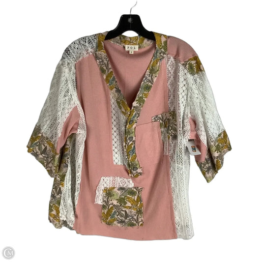 Top Short Sleeve By Pol In Multi-colored, Size: L