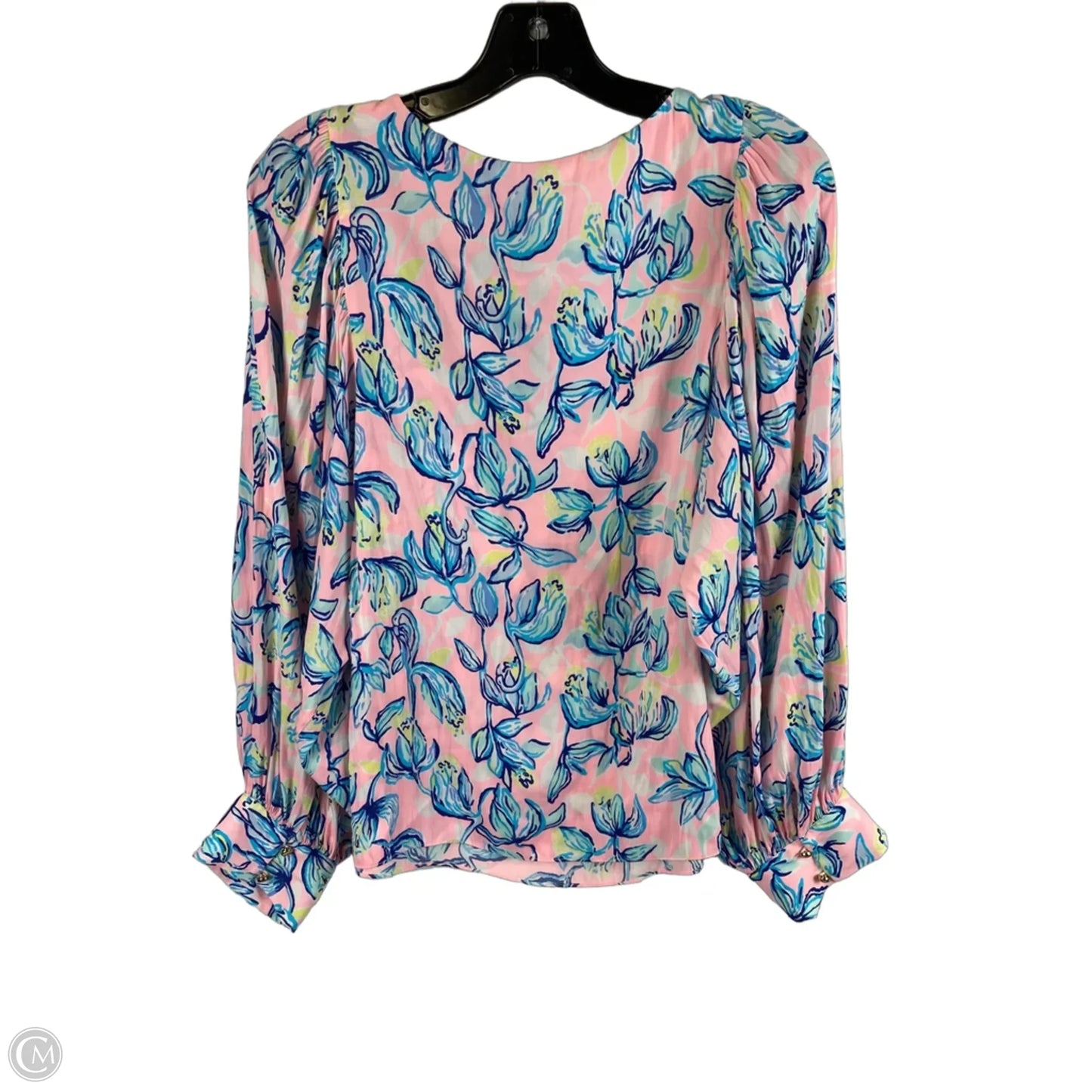 Top Long Sleeve Designer By Lilly Pulitzer In Blue & Pink, Size: S