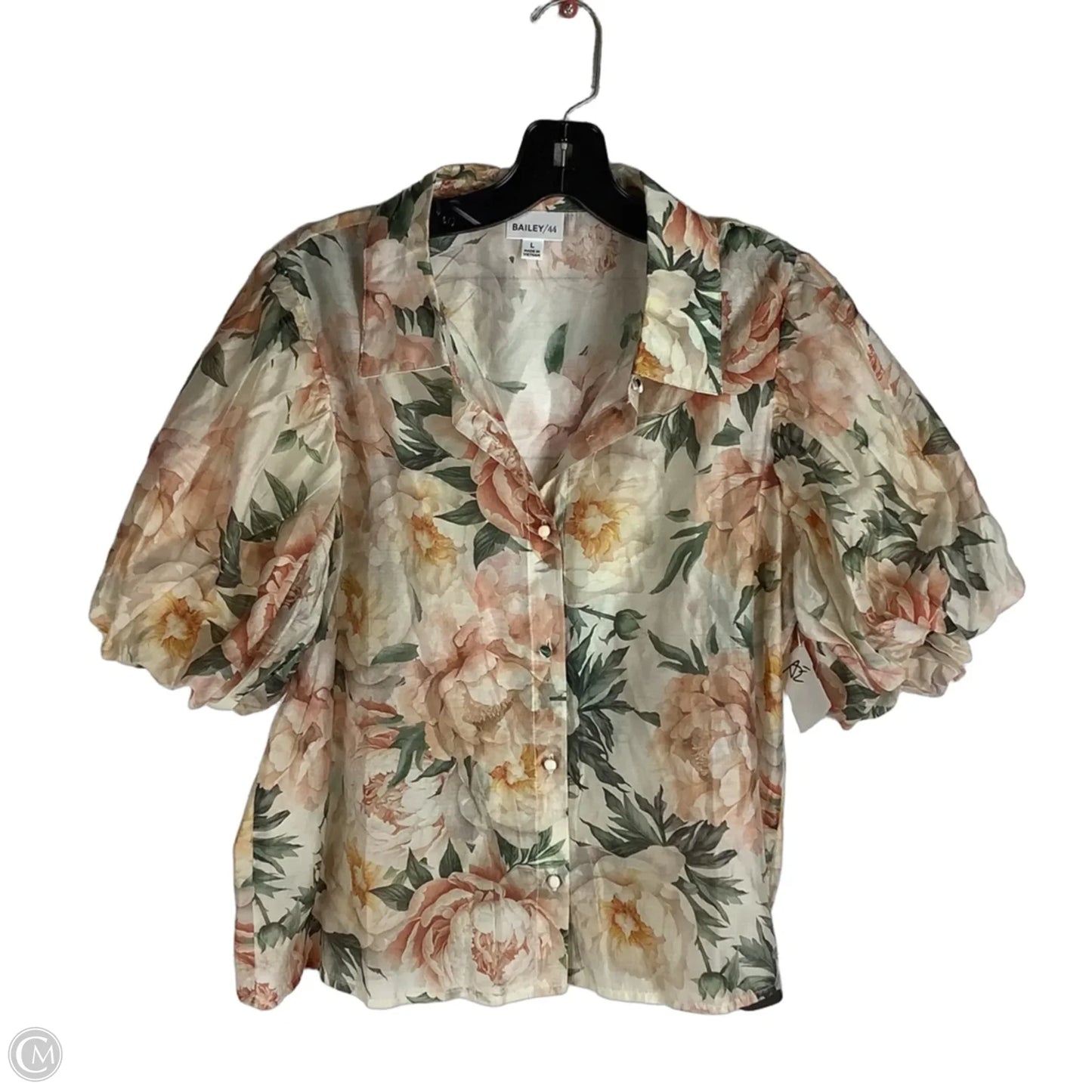 Top Short Sleeve By Bailey 44 In Floral Print, Size: L