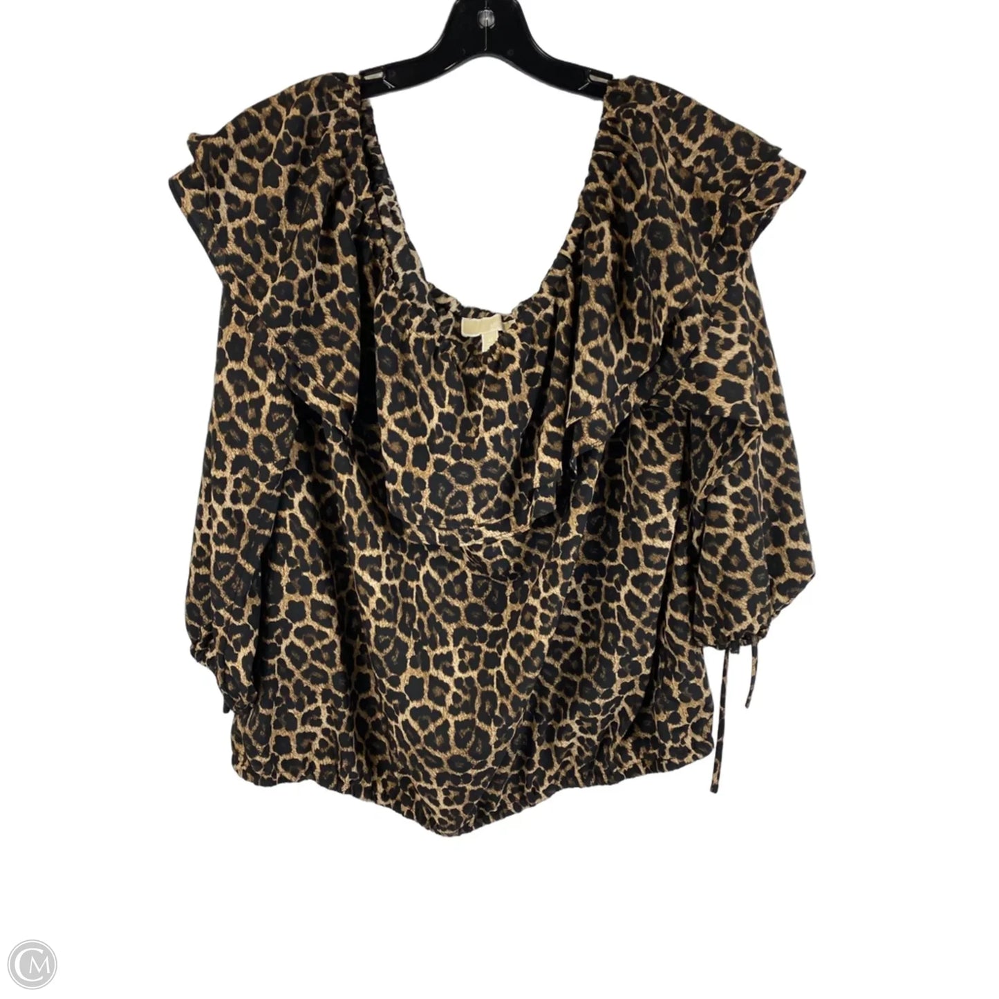 Top 3/4 Sleeve By Michael By Michael Kors In Animal Print, Size: 2x