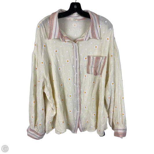 Top Long Sleeve By Easel In Floral Print, Size: 1x