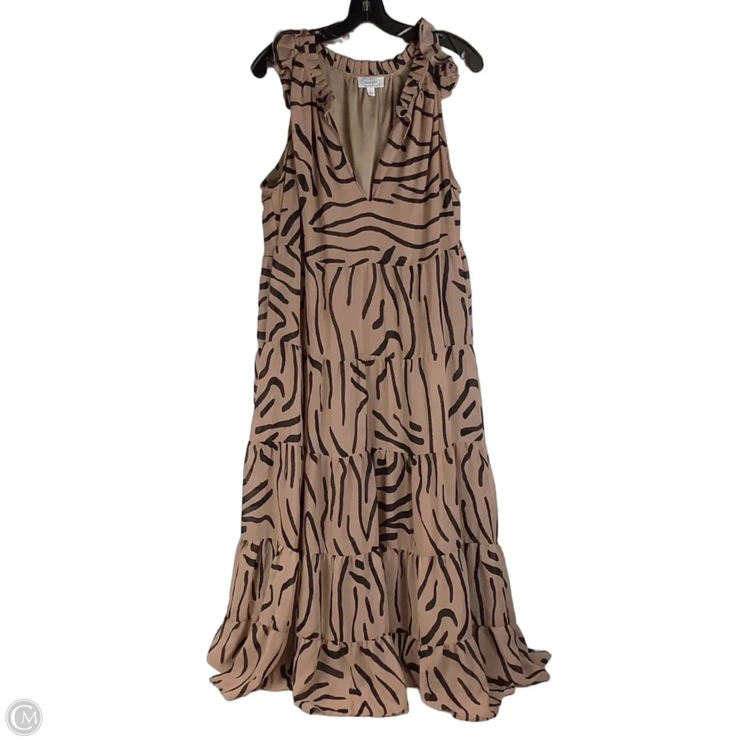Dress Casual Maxi By Mudpie In Black & Brown, Size: L