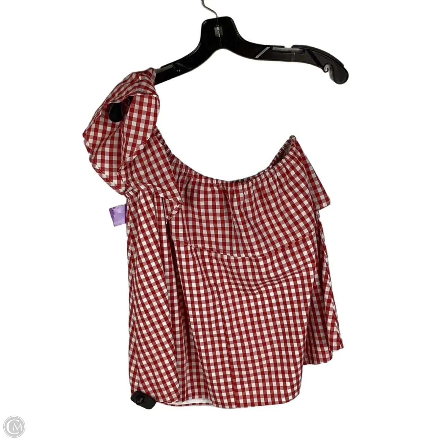 Top Sleeveless By Lauren James In Red & White, Size: M