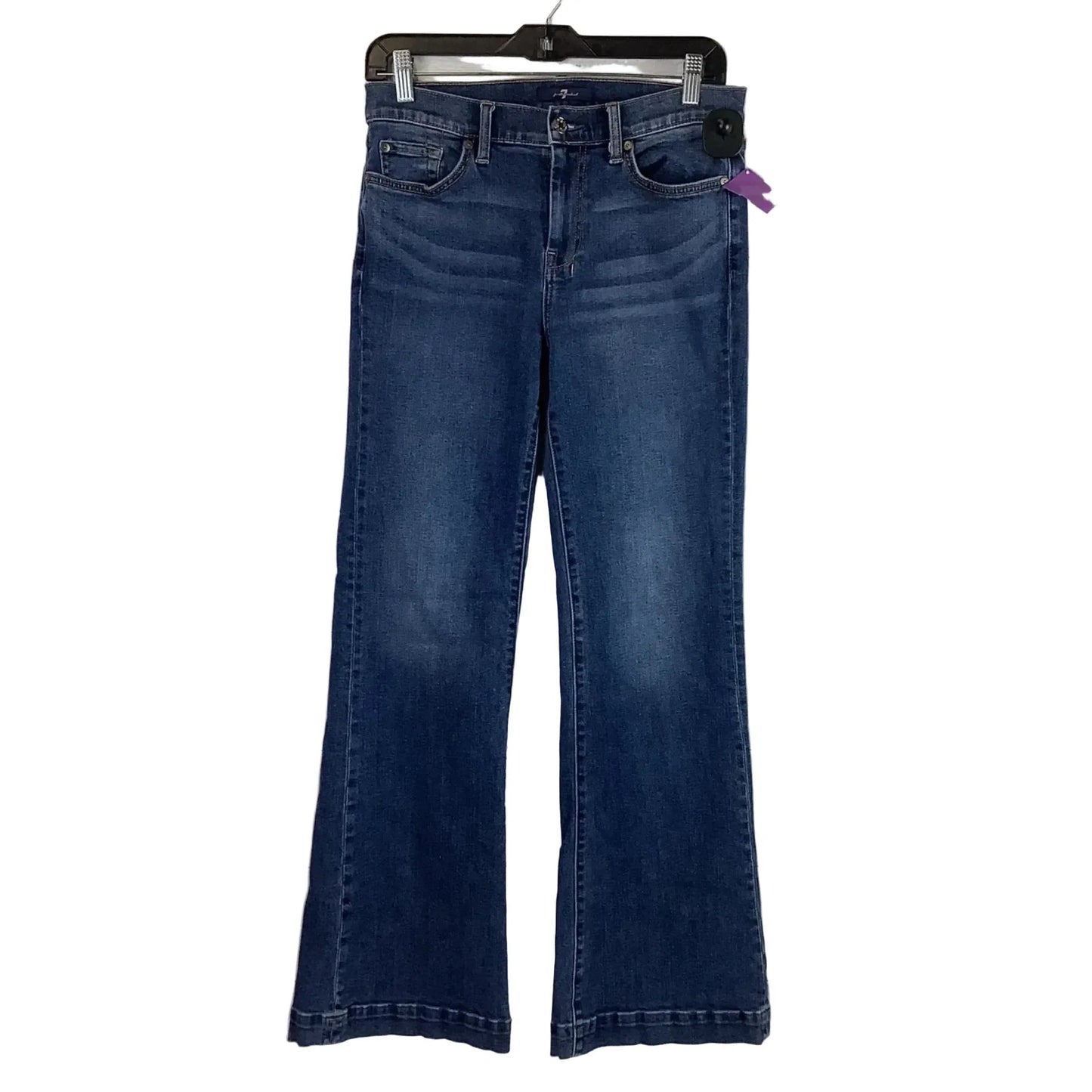 Jeans Boot Cut By 7 For All Mankind In Blue Denim, Size: 8 (29)