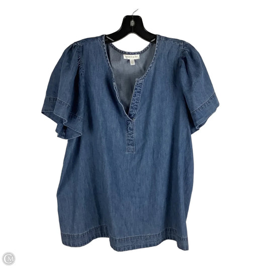 Top Short Sleeve By Crown And Ivy In Blue, Size: L