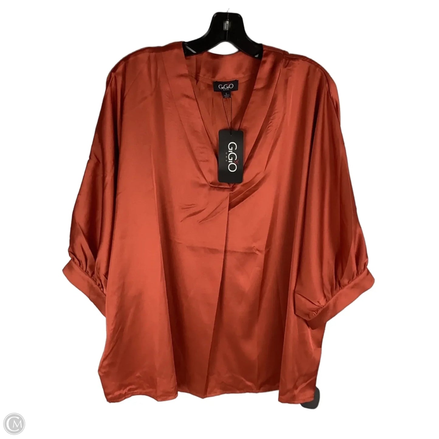 Top Short Sleeve By Gigio In Orange, Size: L