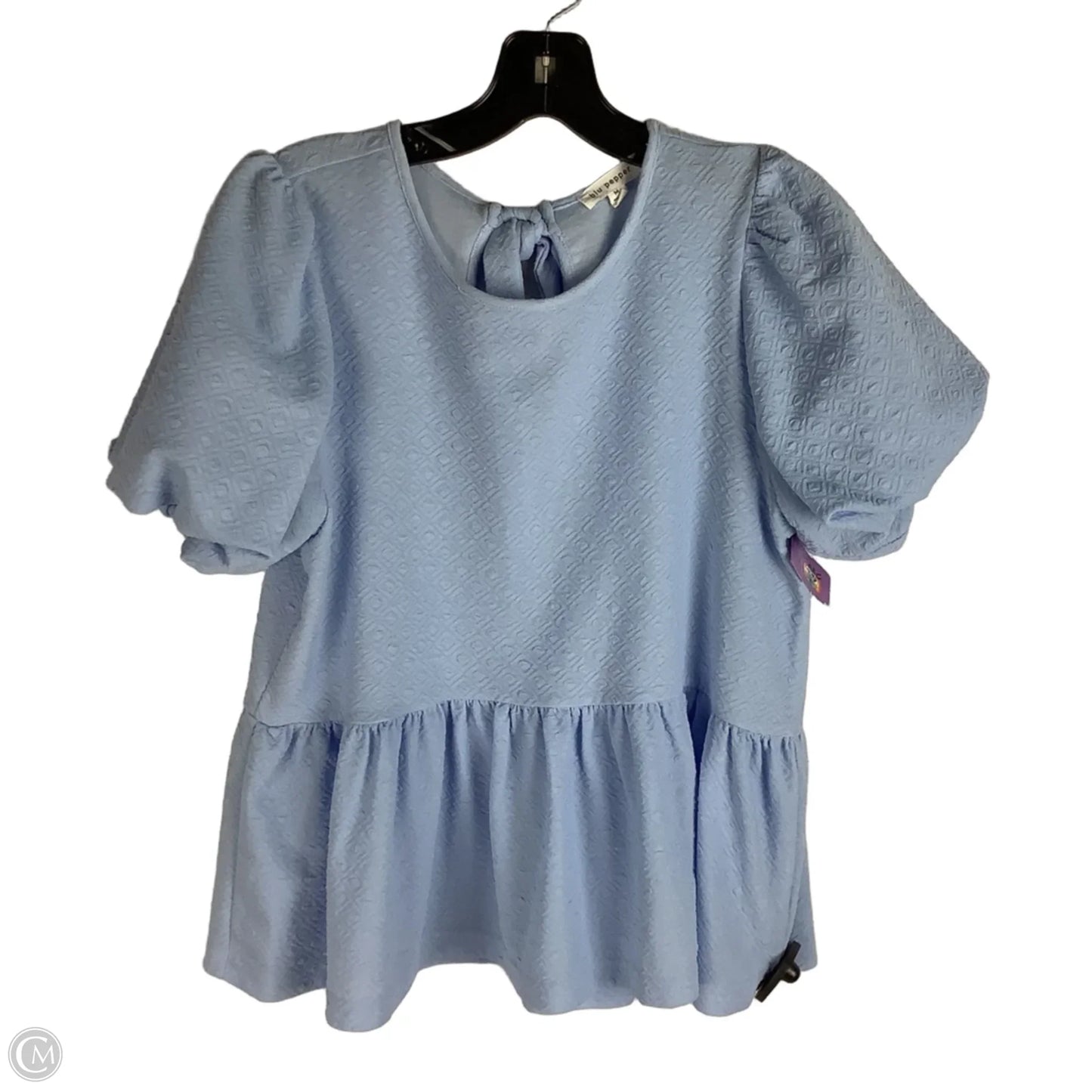 Top Short Sleeve By Blu Pepper In Blue, Size: M