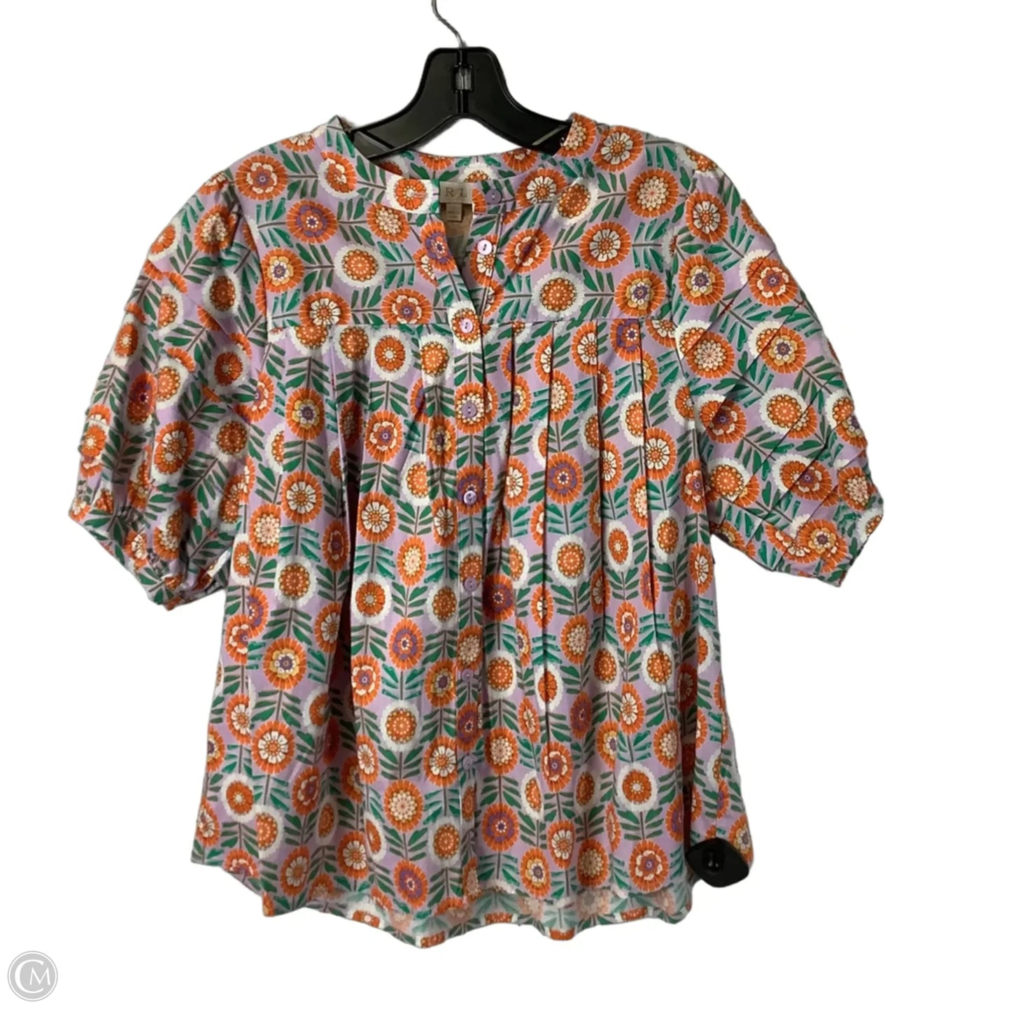 Top Short Sleeve By Karlie In Floral Print, Size: S