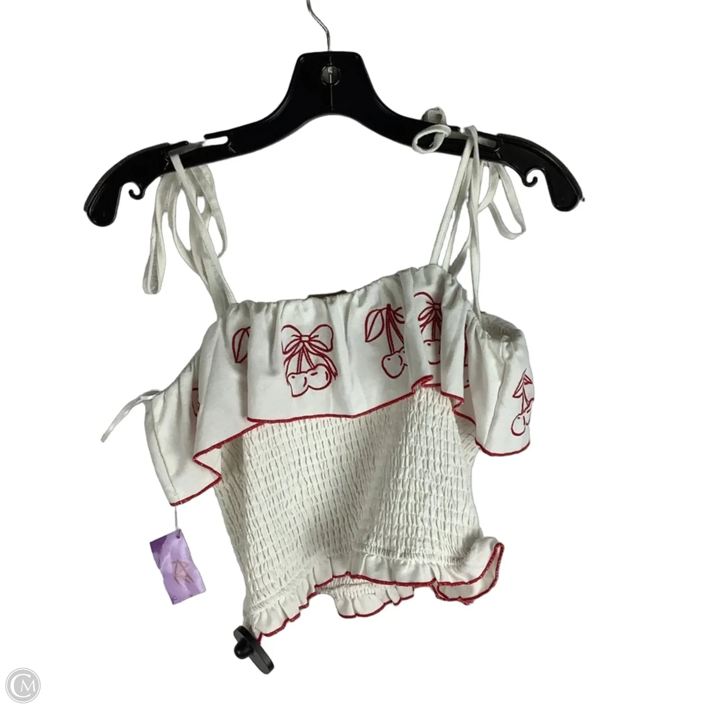 Top Sleeveless By Clothes Mentor In Red & White, Size: L