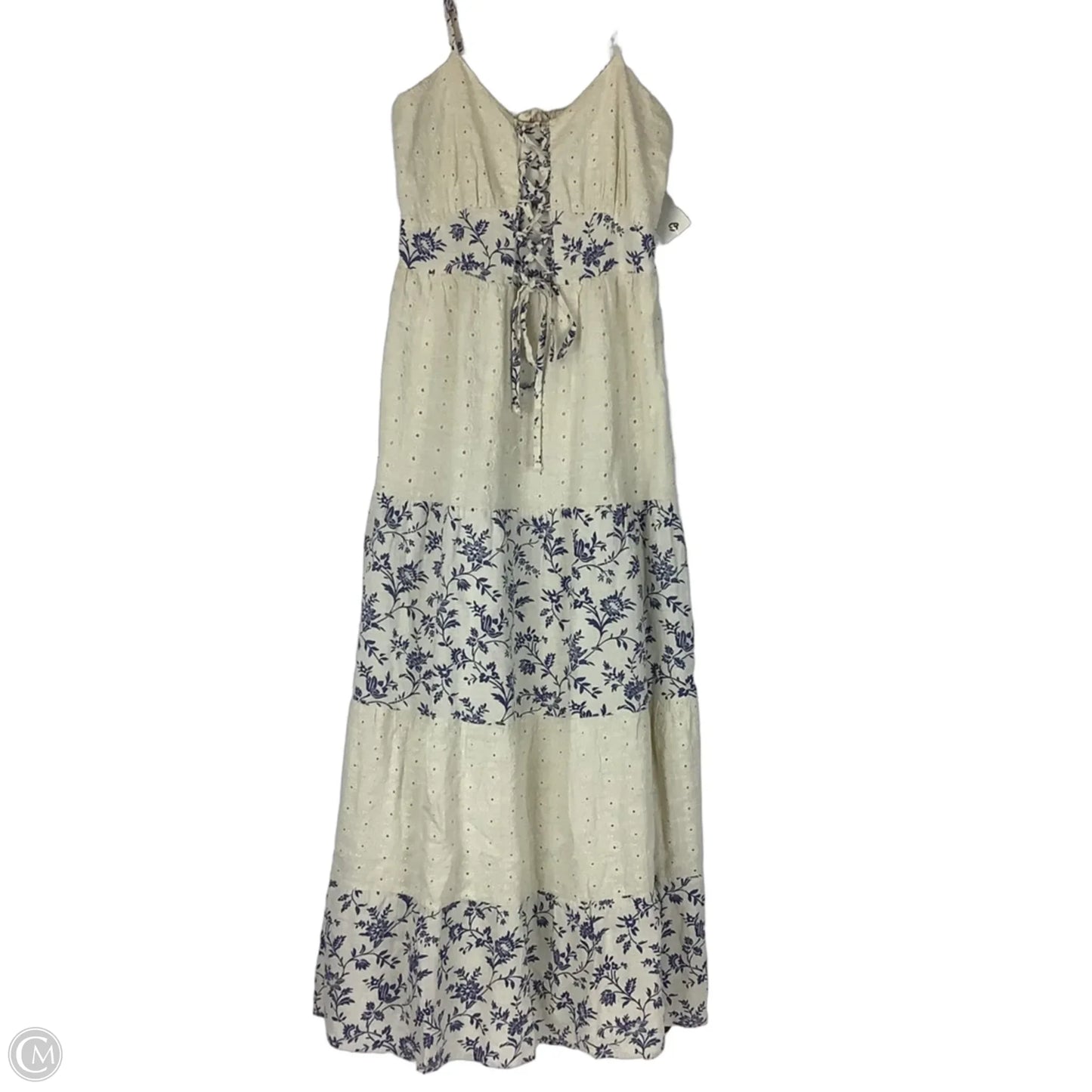 Dress Party Midi By Sim & Sam In Blue & Cream, Size: Xs