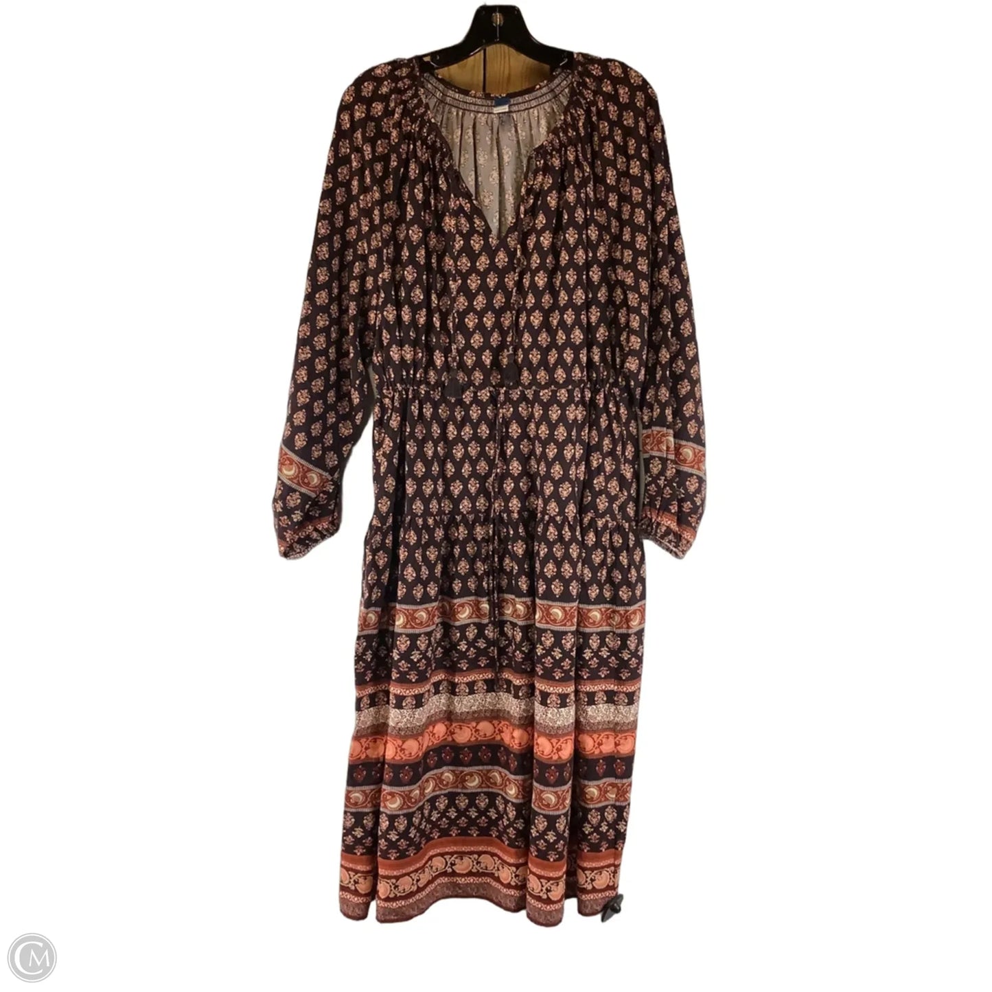 Dress Casual Maxi By Old Navy In Brown & Orange, Size: M