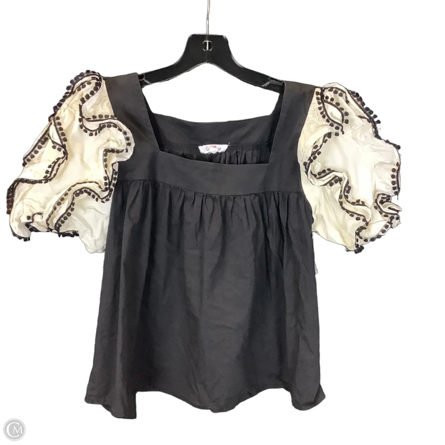 Top Short Sleeve By Geegee In Black & White, Size: Small