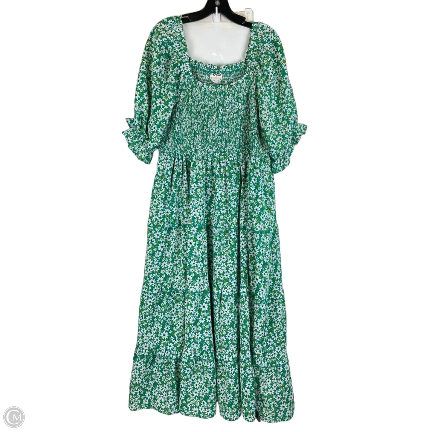 Dress Casual Maxi By Arula In Green & White, Size: 1x