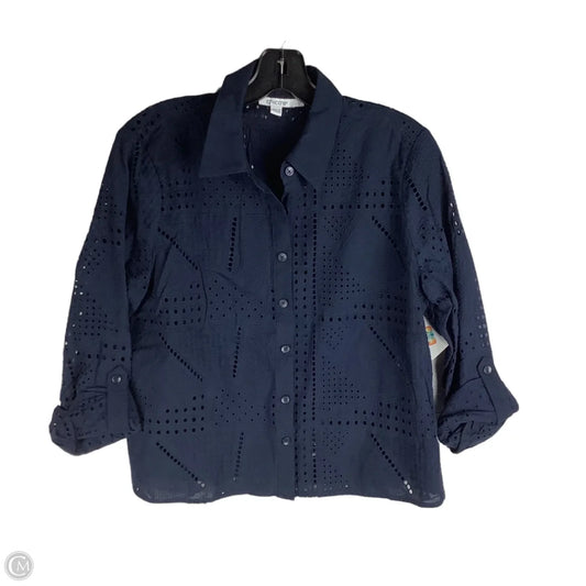 Top Long Sleeve By Chicos In Navy, Size: 6