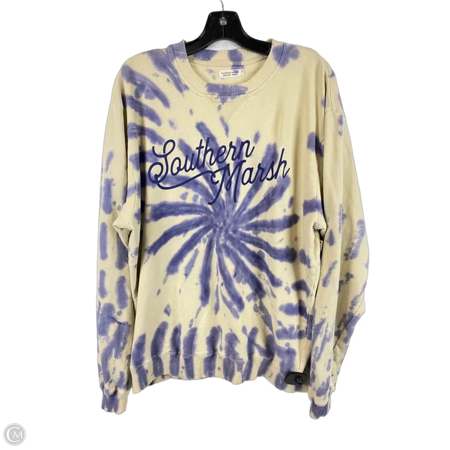 Sweatshirt Crewneck By Cmc In Cream & Purple, Size: M