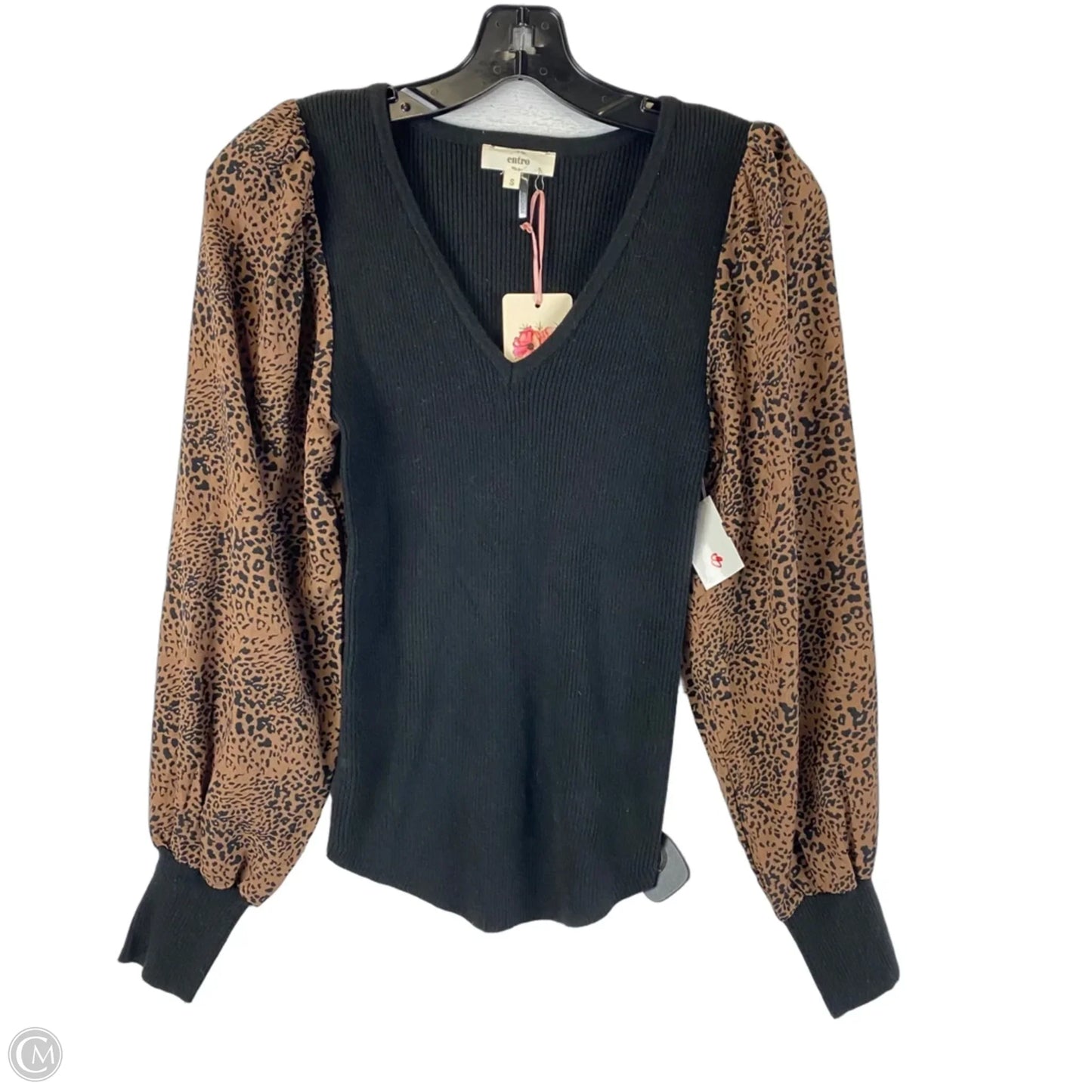 Top Long Sleeve By Entro In Leopard Print, Size: S
