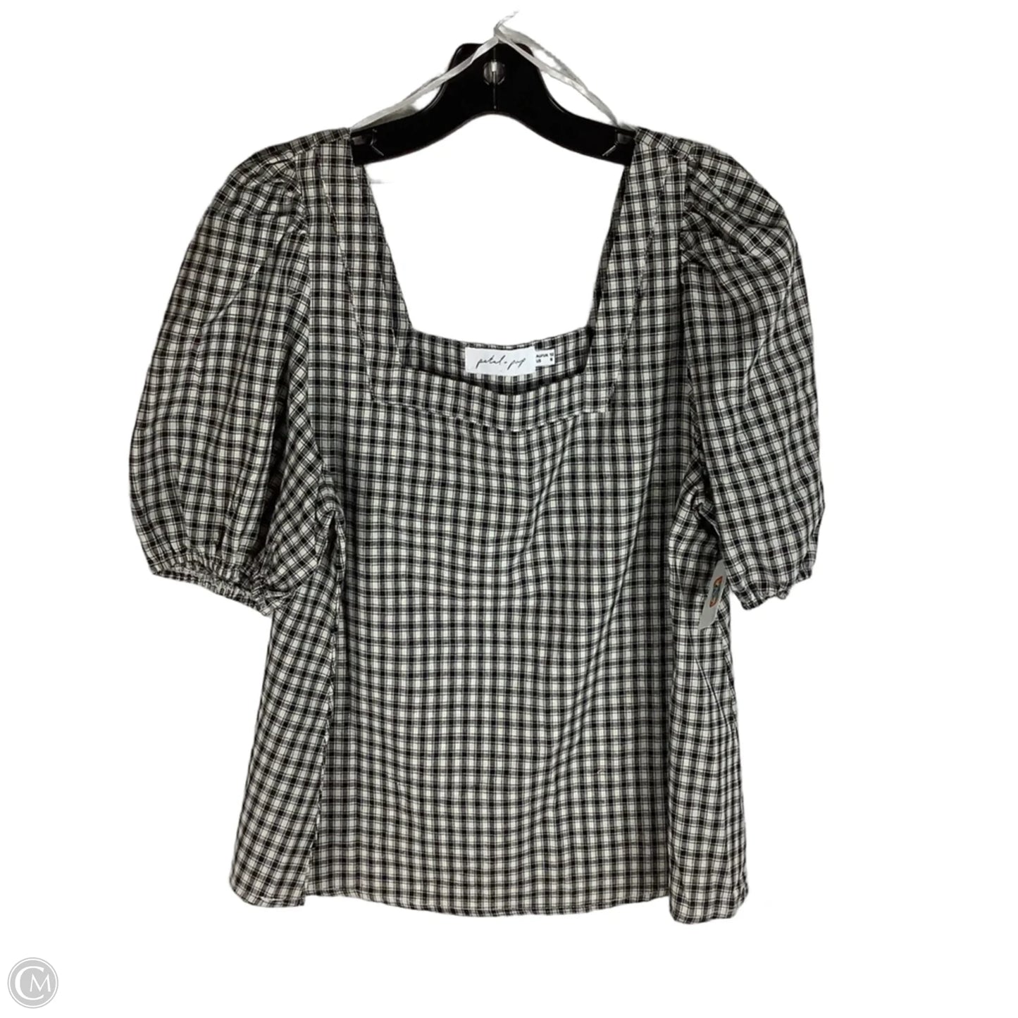 Top Short Sleeve By Petal & Pup In Black & White, Size: 8