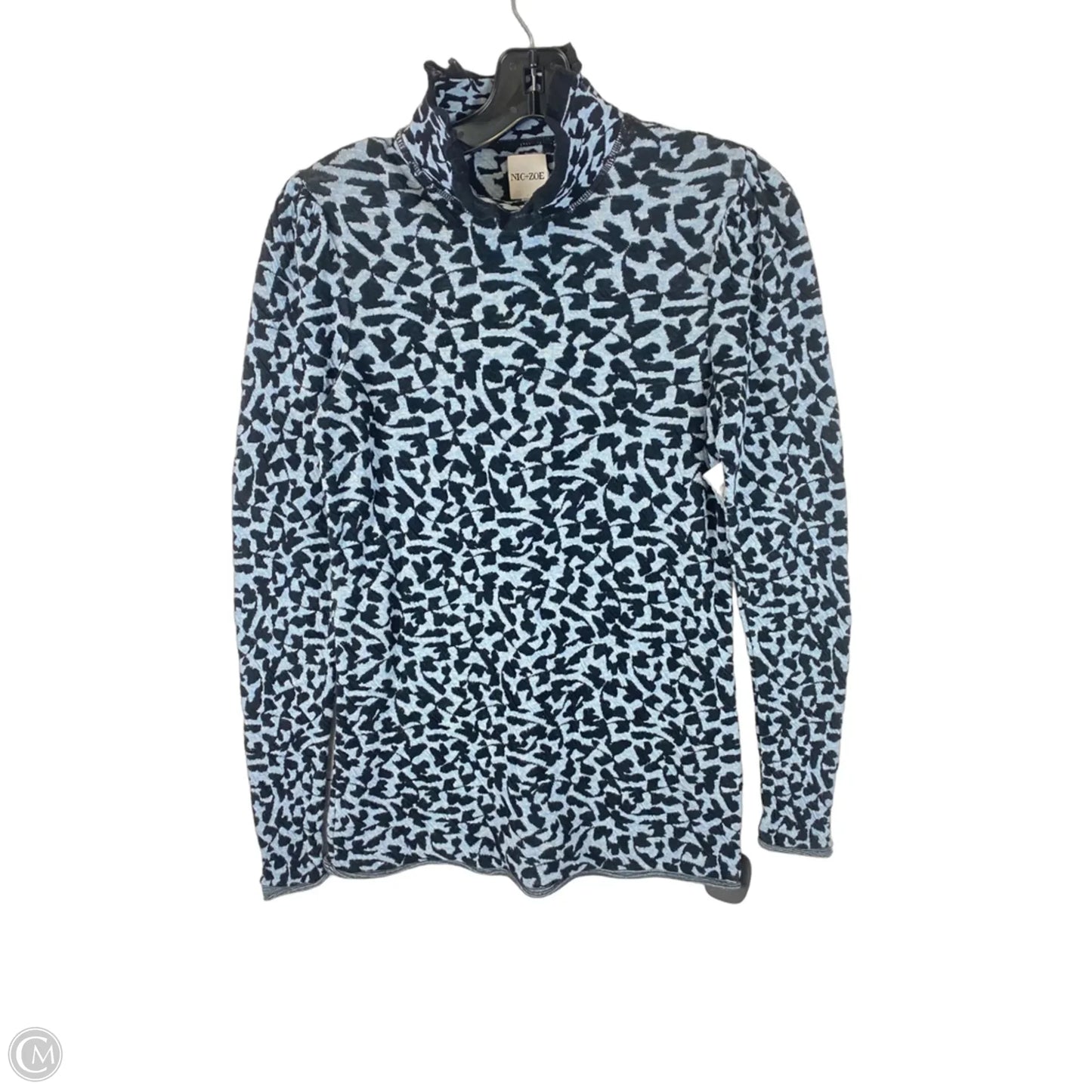 Top Long Sleeve By Nic + Zoe In Black & Blue, Size: Sp