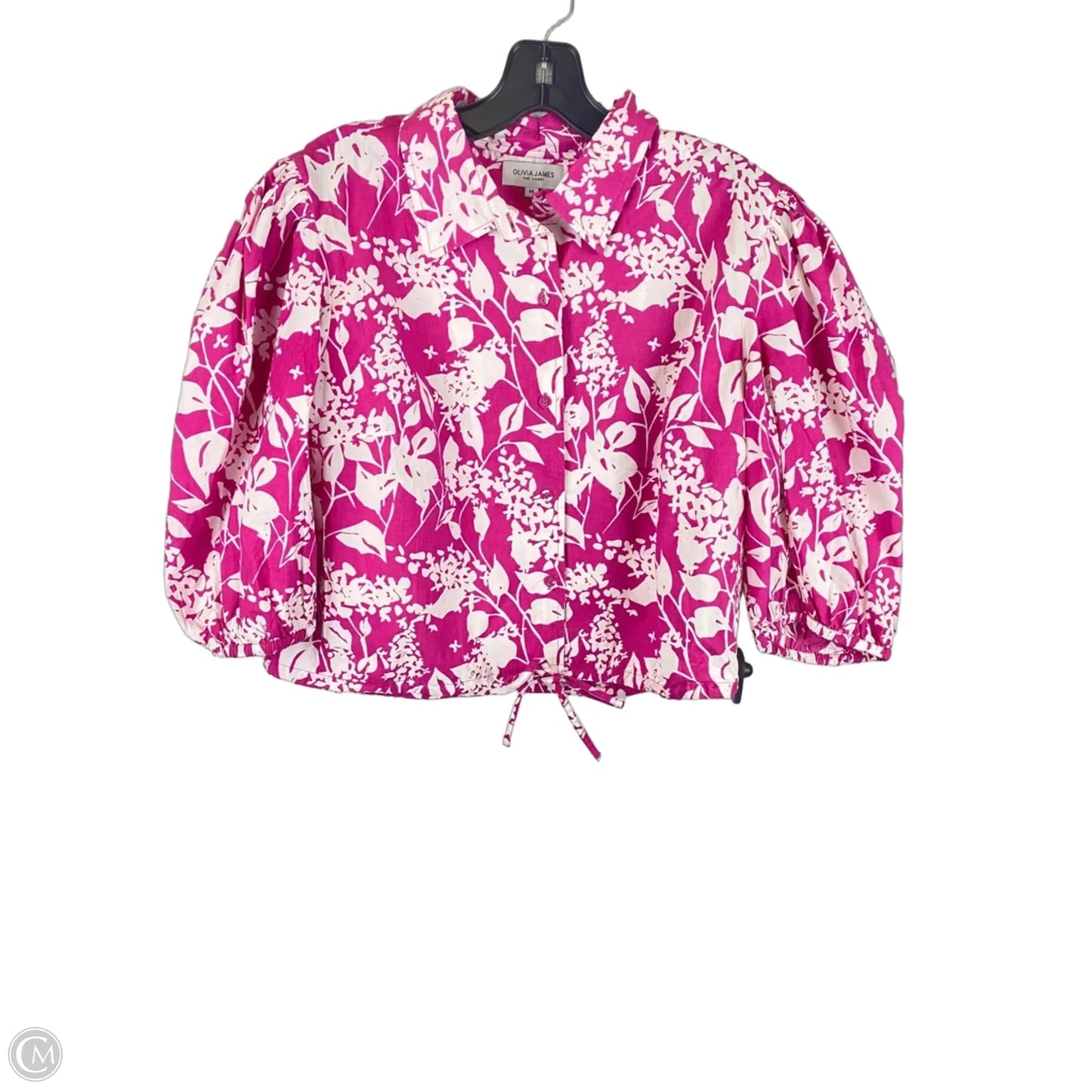 Top 3/4 Sleeve By Cmc In Pink & White, Size: M
