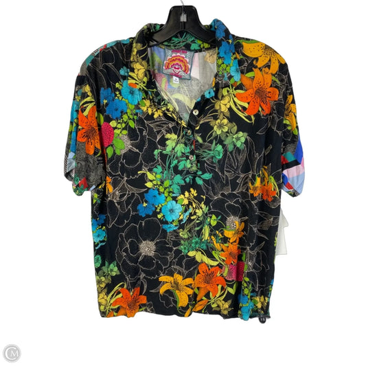 Top Short Sleeve Designer By Johnny Was In Multi-colored, Size: M