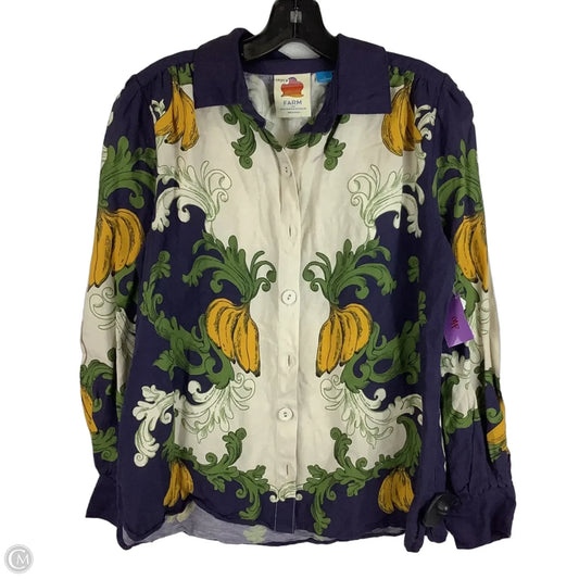 Top Long Sleeve By Farm Rio In Blue & Green, Size: S