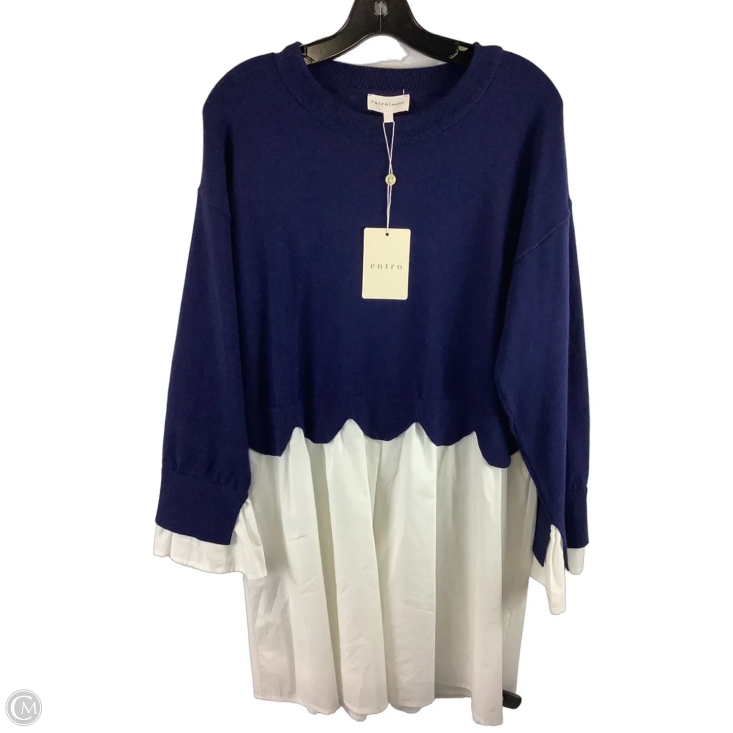 Dress Work By Entro In Blue & White, Size: M