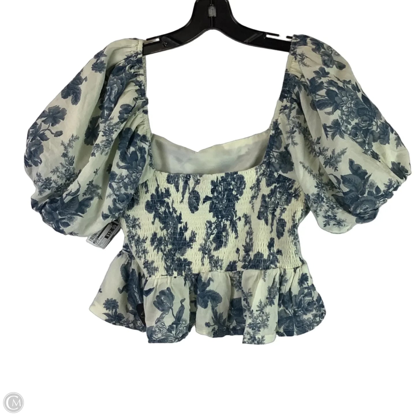 Top Short Sleeve By &merci In Blue & Cream, Size: L