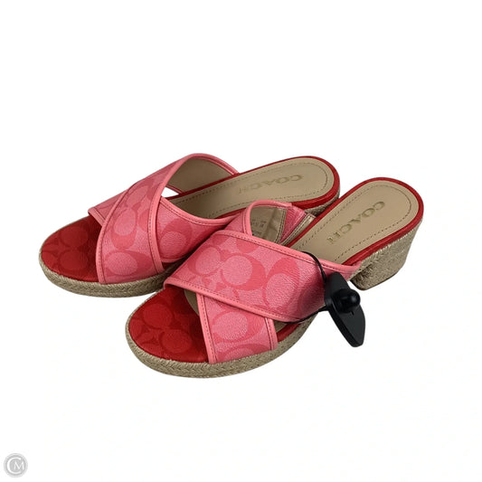 Sandals Designer By Coach In Pink, Size: 7.5