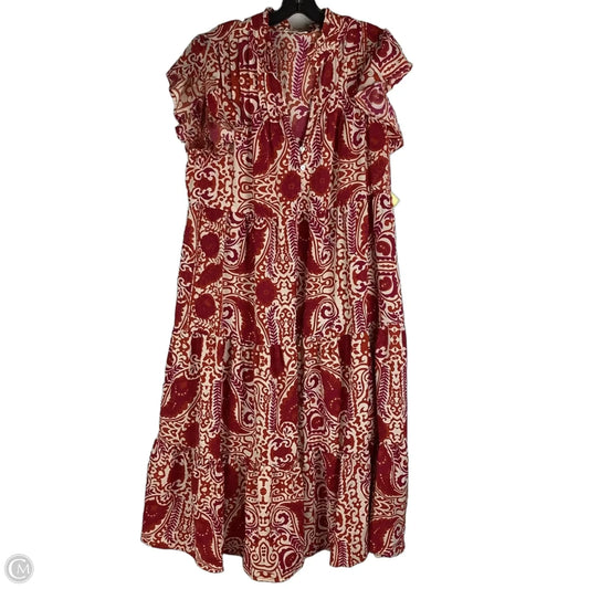 Dress Casual Maxi By Entro In Red & Tan, Size: L