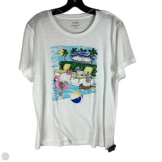 Top Short Sleeve By J. Crew In White, Size: Xl