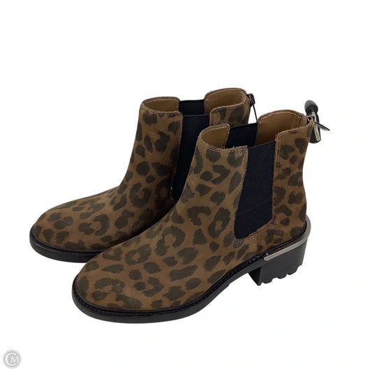 Boots Ankle Heels By Vince Camuto In Animal Print, Size: 7.5