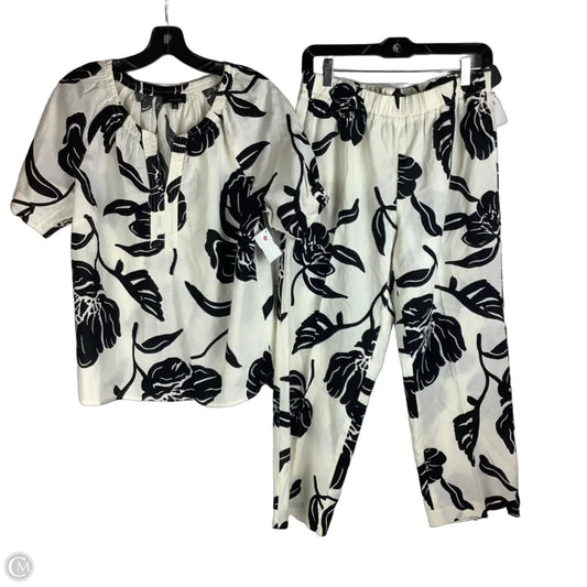 Pants Set 2pc By Talbots In Black & Cream, Size: M Petite