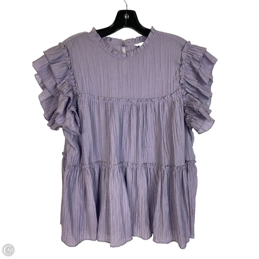 Top Short Sleeve By Cato In Purple, Size: Xl
