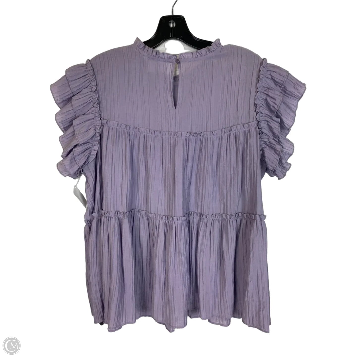 Top Short Sleeve By Cato In Purple, Size: Xl
