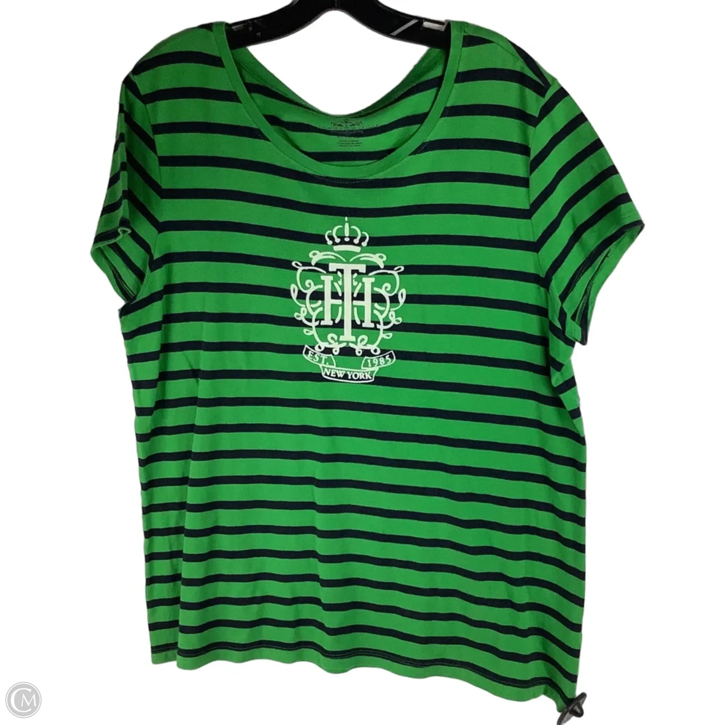 Top Short Sleeve Basic By Tommy Hilfiger In Blue & Green, Size: Xl