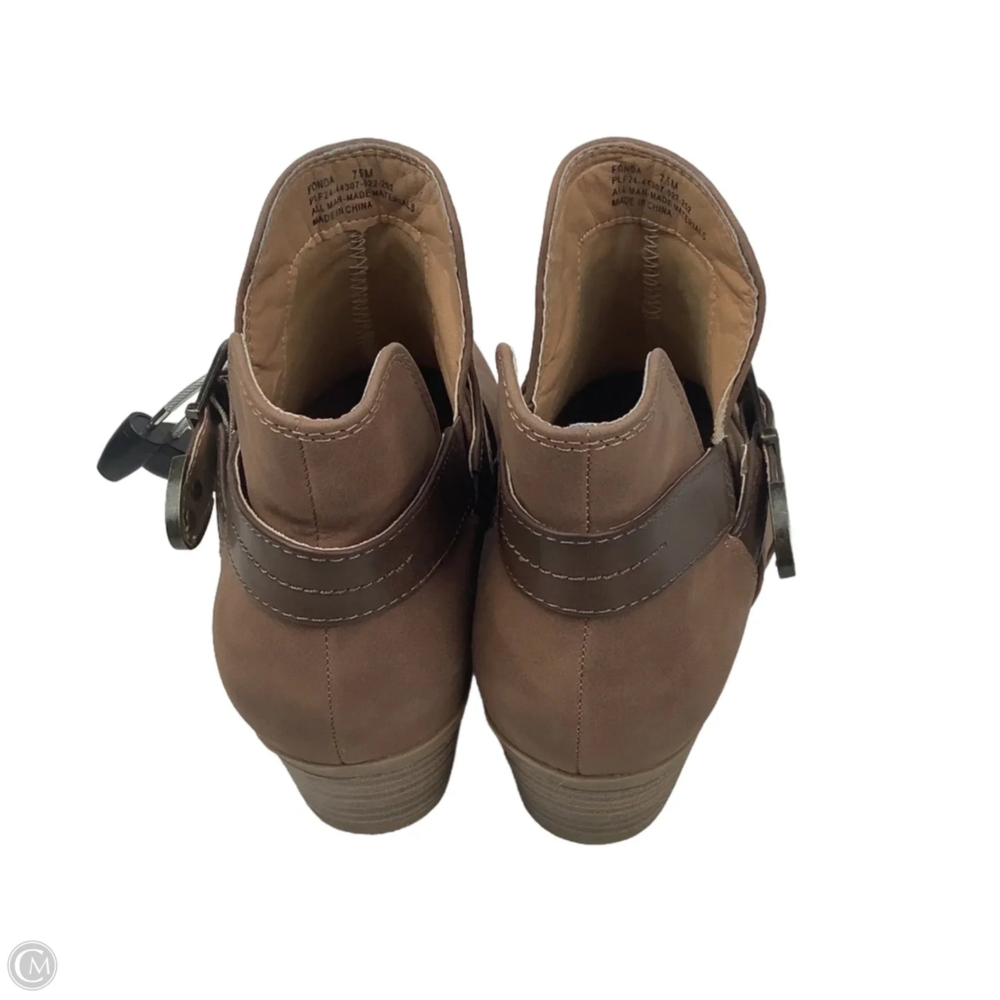 Boots Ankle Heels By Wonderly In Brown, Size: 7