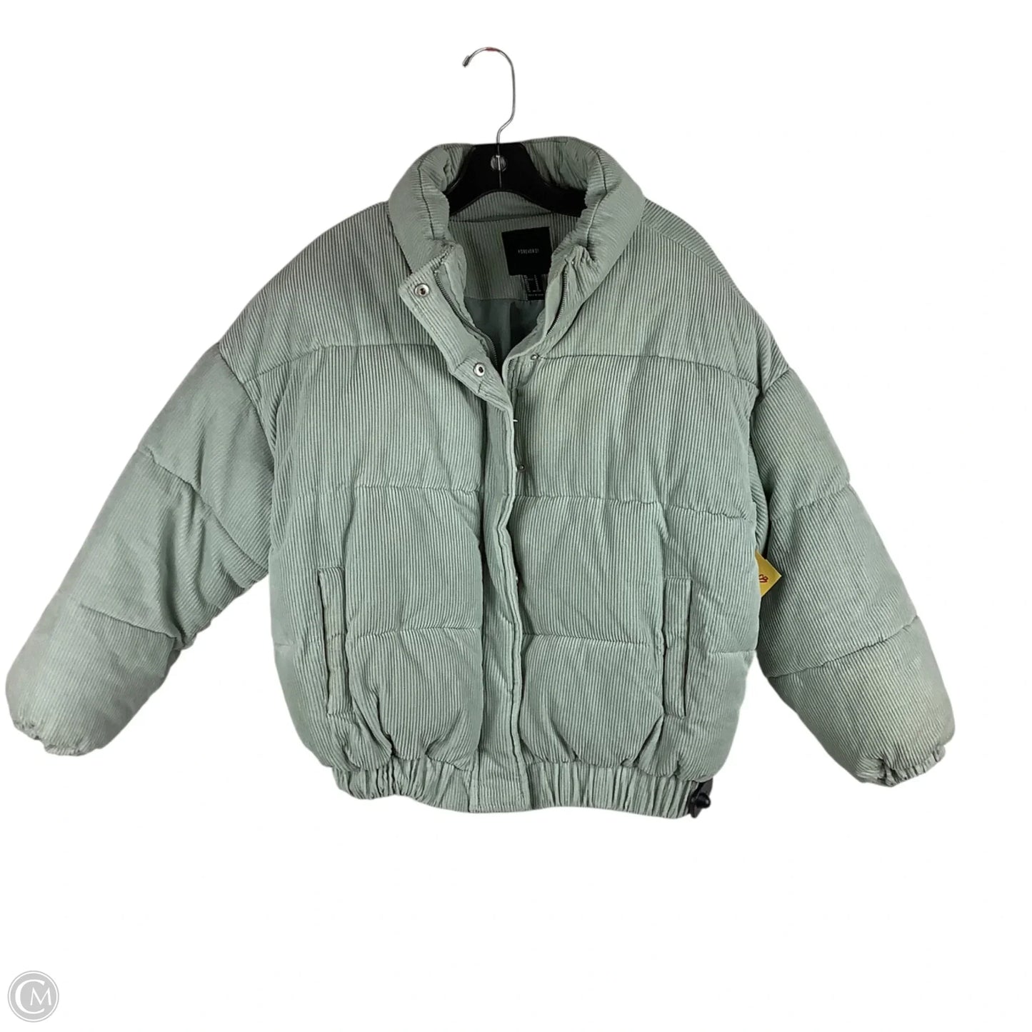 Coat Puffer & Quilted By Forever 21 In Green, Size: M