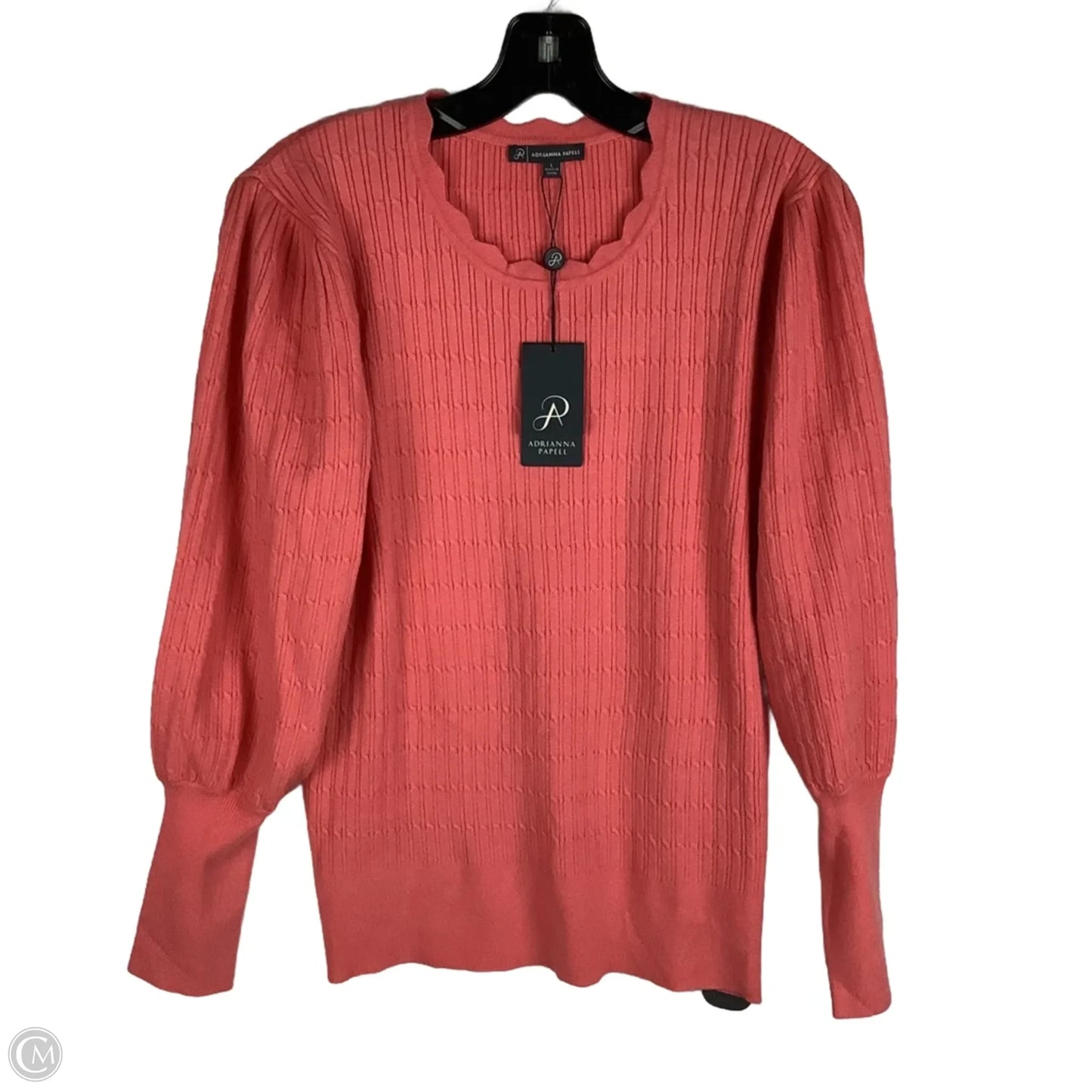 Sweater By Adrianna Papell In Coral, Size: L