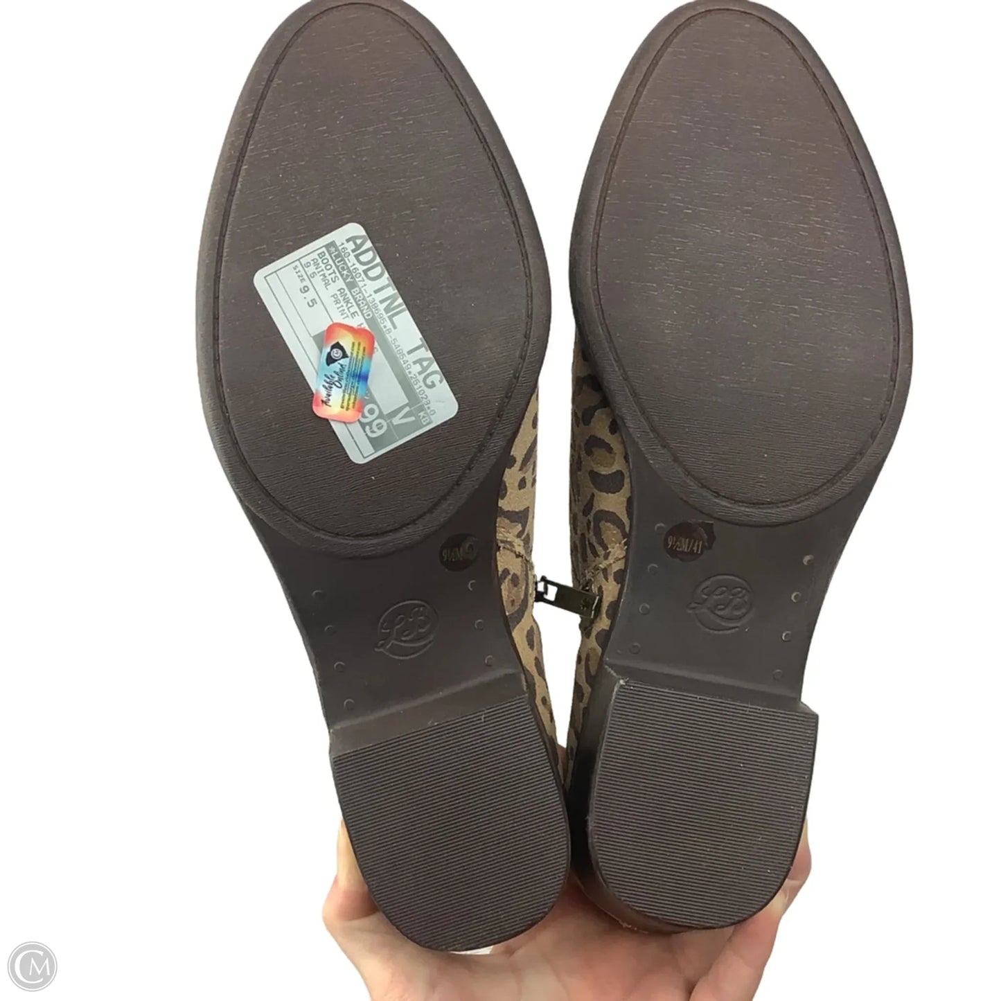 Boots Ankle Heels By Lucky Brand In Animal Print, Size: 9.5