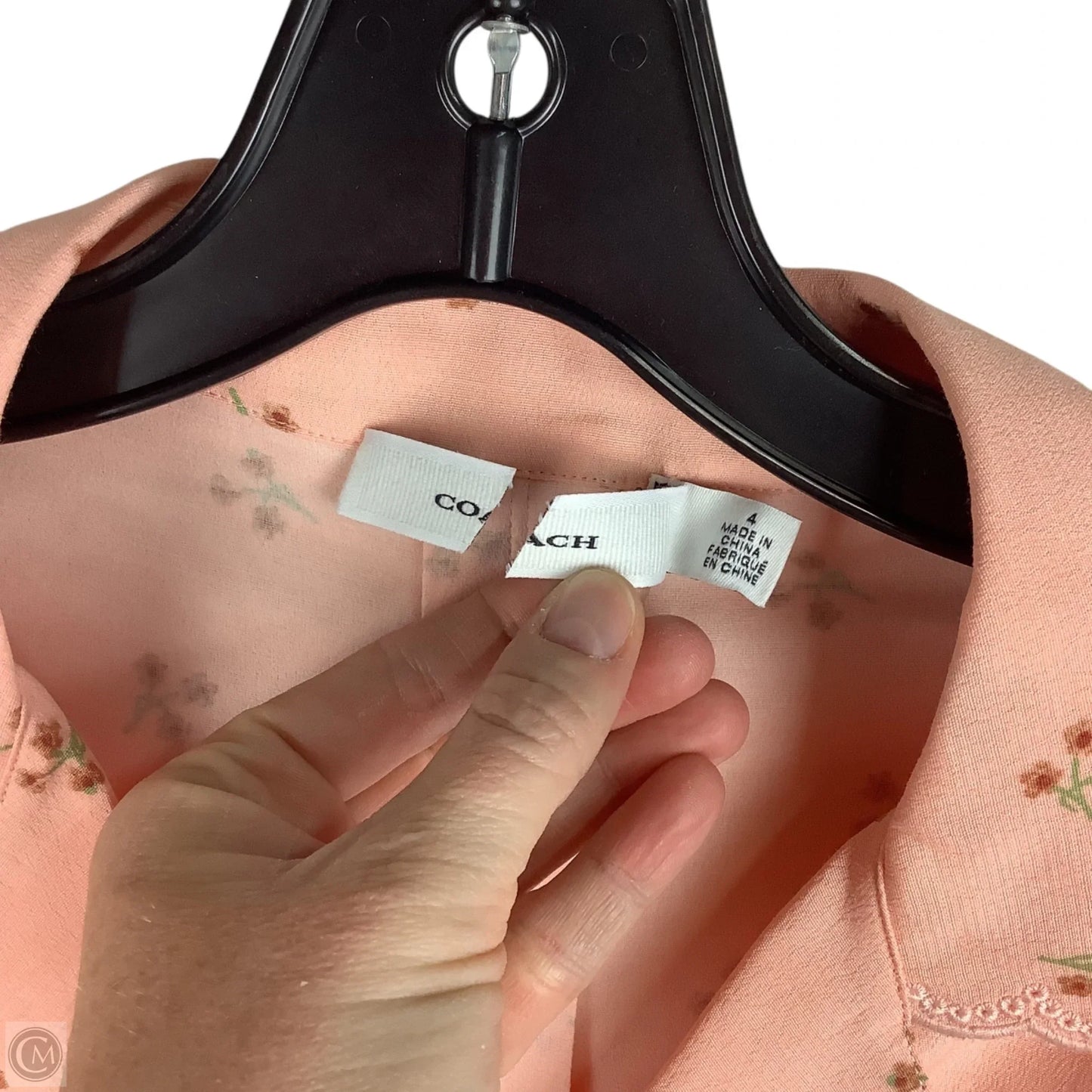 Top Short Sleeve Designer By Coach In Pink, Size: 4