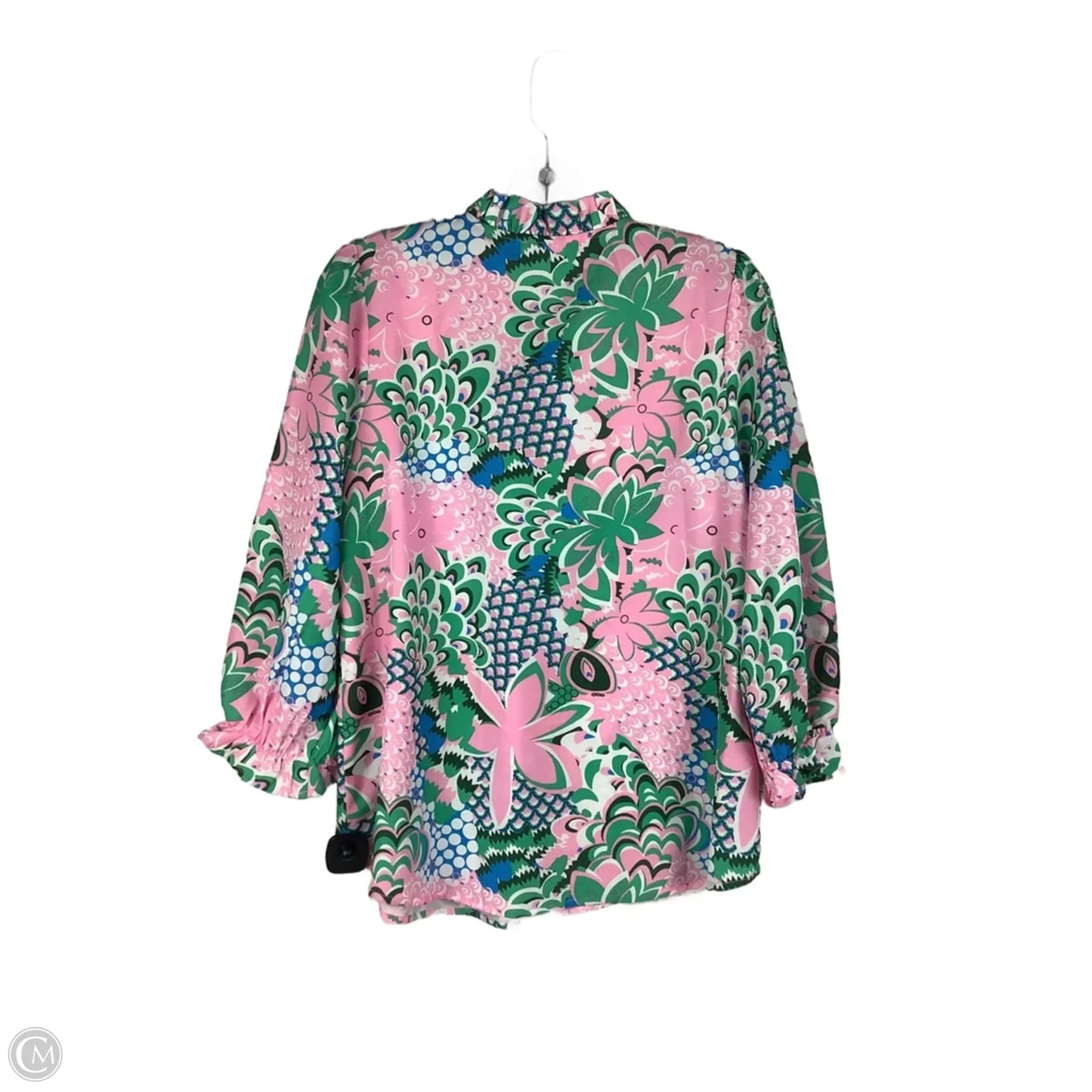Top Long Sleeve By Jodifl In Green & Pink, Size: S