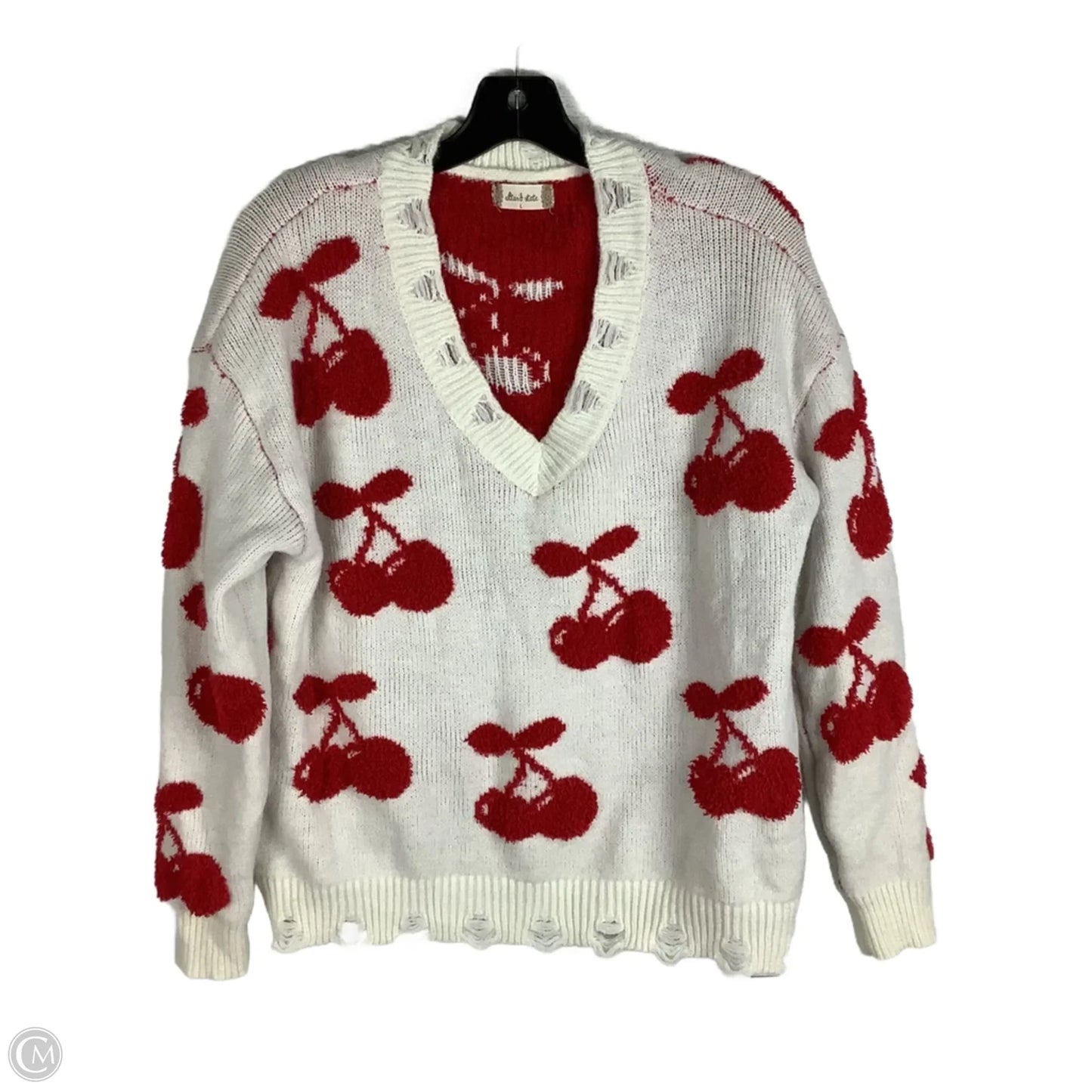 Sweater By Altard State In Red & White, Size: L
