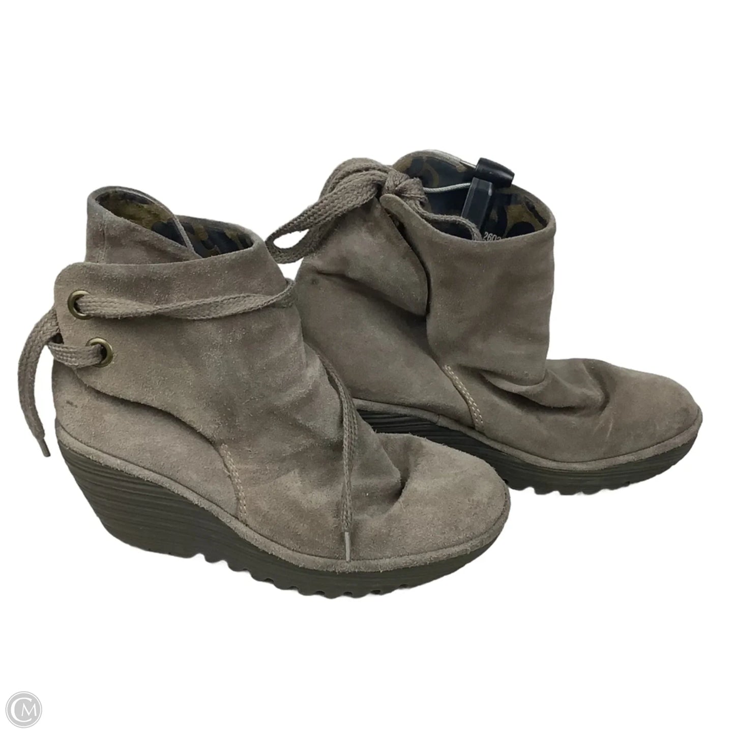 Boots Ankle Heels By Fly London In Taupe, Size: 6.5