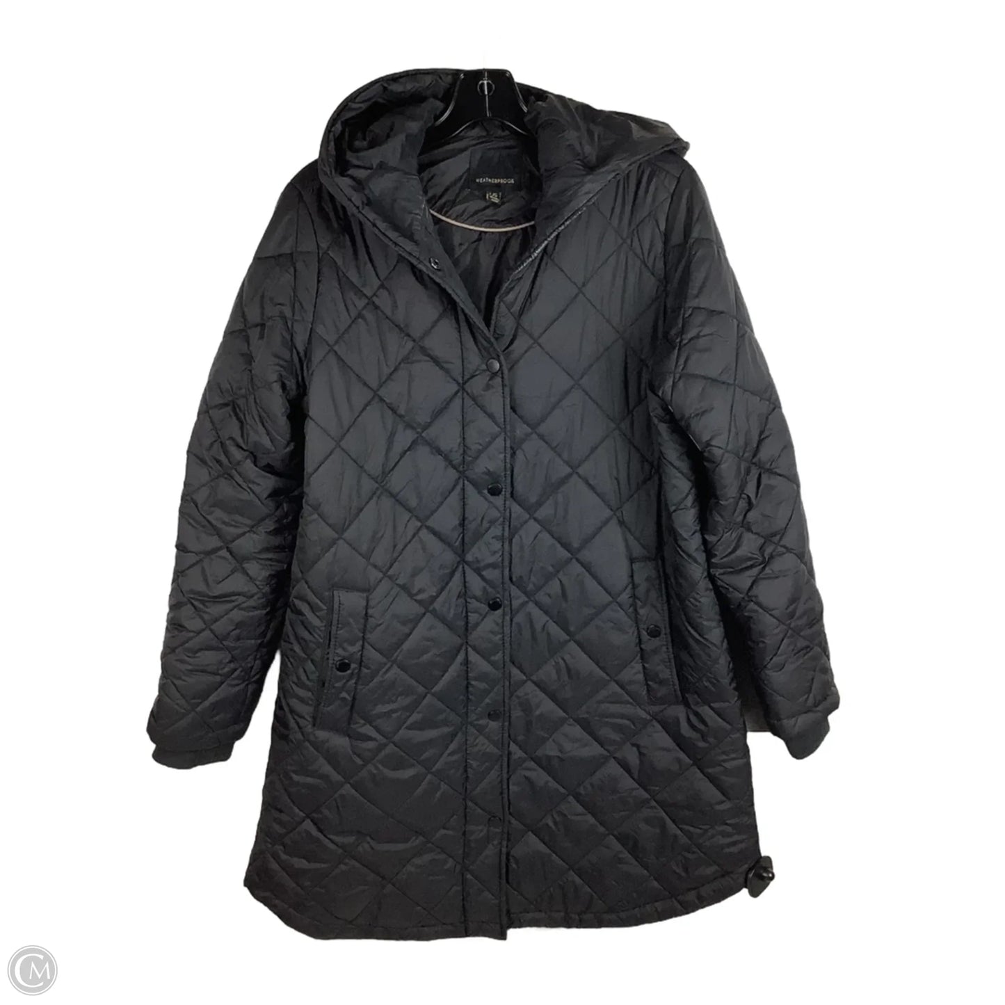 Coat Puffer & Quilted By Weatherproof In Black, Size: L