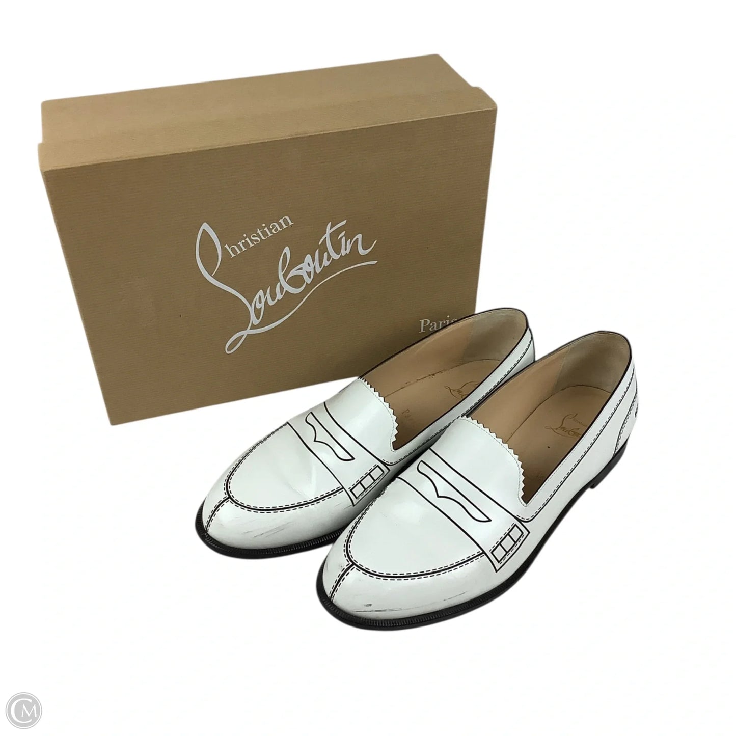 Shoes Luxury Designer By Luxury Designer In White, Size: 39.5 (AS IS)