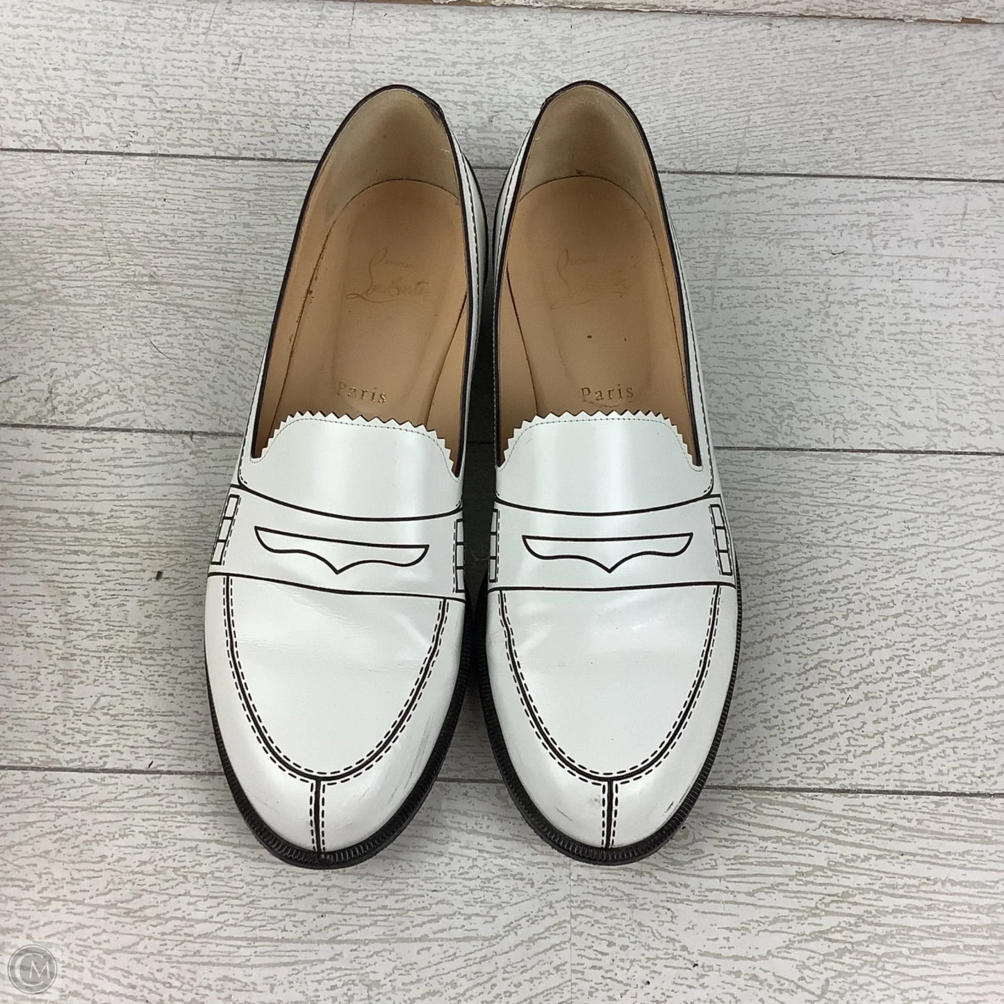 Shoes Luxury Designer By Luxury Designer In White, Size: 39.5 (AS IS)