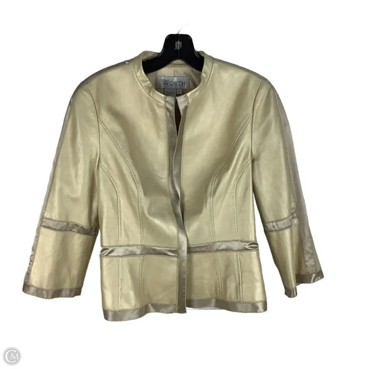 Jacket Leather By Worth Ny In Tan, Size: 4